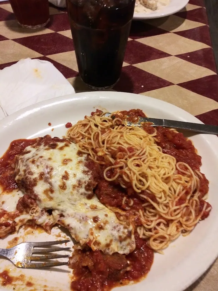Chicken Parmesan Lasagna and Angel Hair Spaghetti Marinara